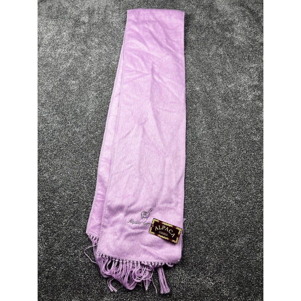 Alpaca Camargo Scarf Unisex Wrap Neck Fringed Soft Wool Shawl Lilac
